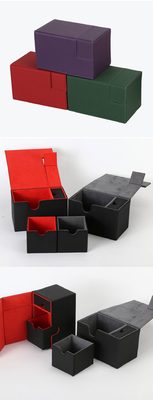 Schokbestendige Deck Card Box Divider PU-lederen deck Case Medium formaat