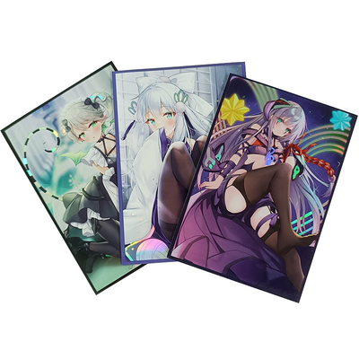 Gepersonaliseerde Holo Printing Art Card Sleeves Yugioh MTG TCG Hologram Anime Custom Trading Board Game Card Sleeves